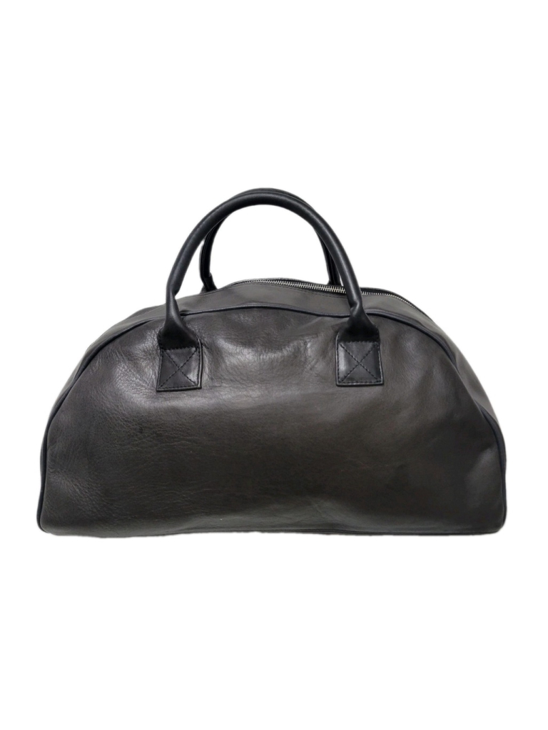 Spinneybeck Gray Adult Unisex Double-Handle Zip-Closure Leather Duffle Bag